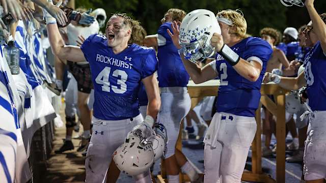 Bishop Miege Kansas at Rockhurst Missouri football 9-22-23 David Smith 23737